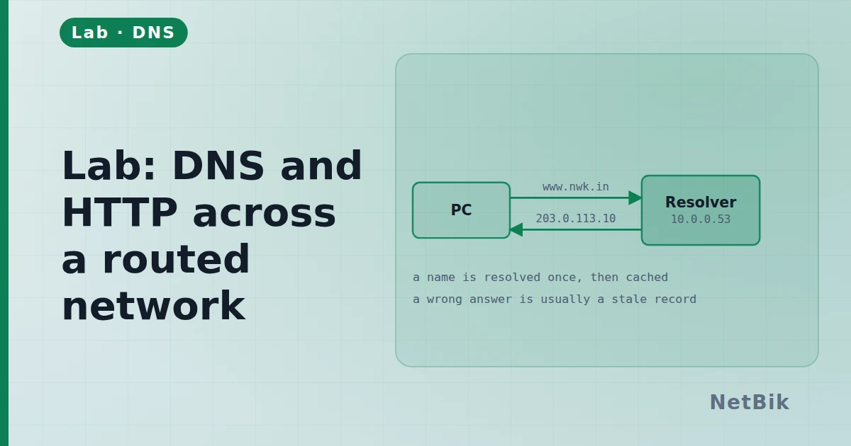 Lab: DNS and HTTP across a routed network